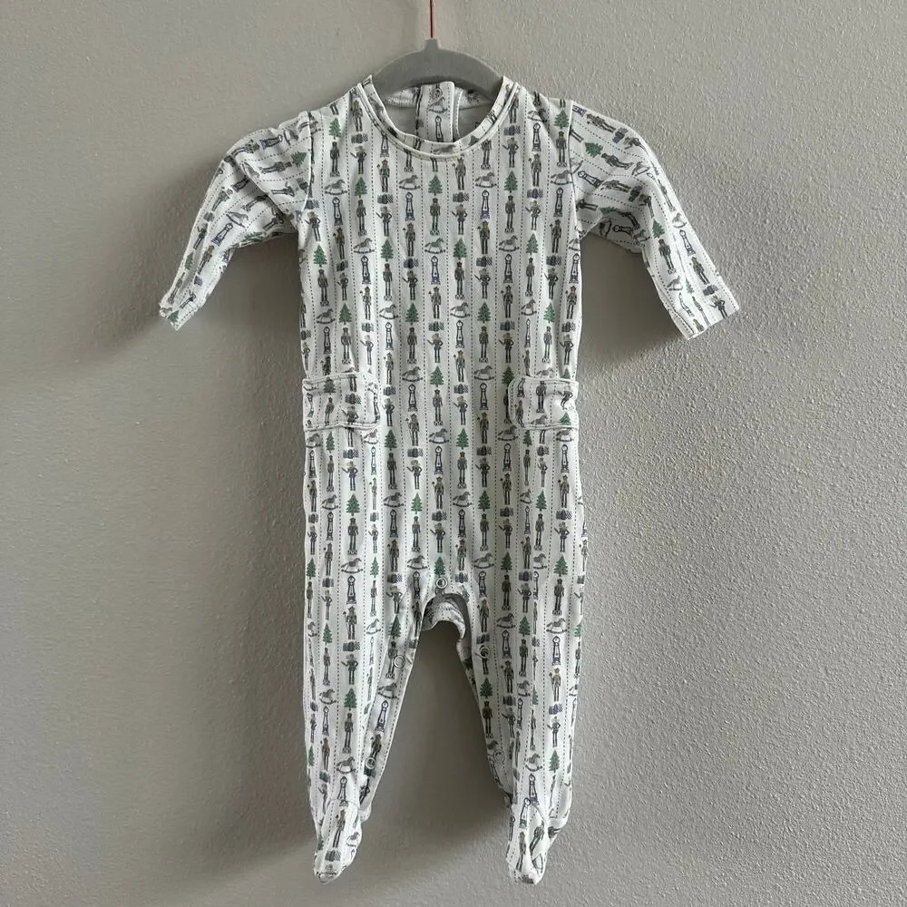 Lila & Hayes Preston Nutcracker Pima Cotton Footie Pajamas 0-3M